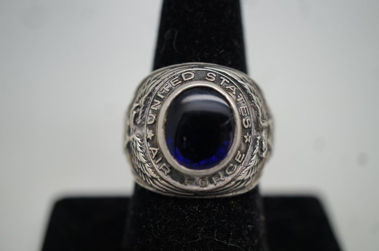 Vintage United States Air Force Sterling Silver Mens Ring Uncas 13g For ...