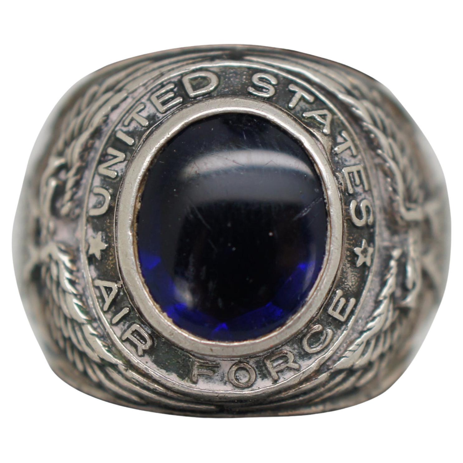 Vintage United States Air Force Sterling Silver Mens Ring Uncas 13g