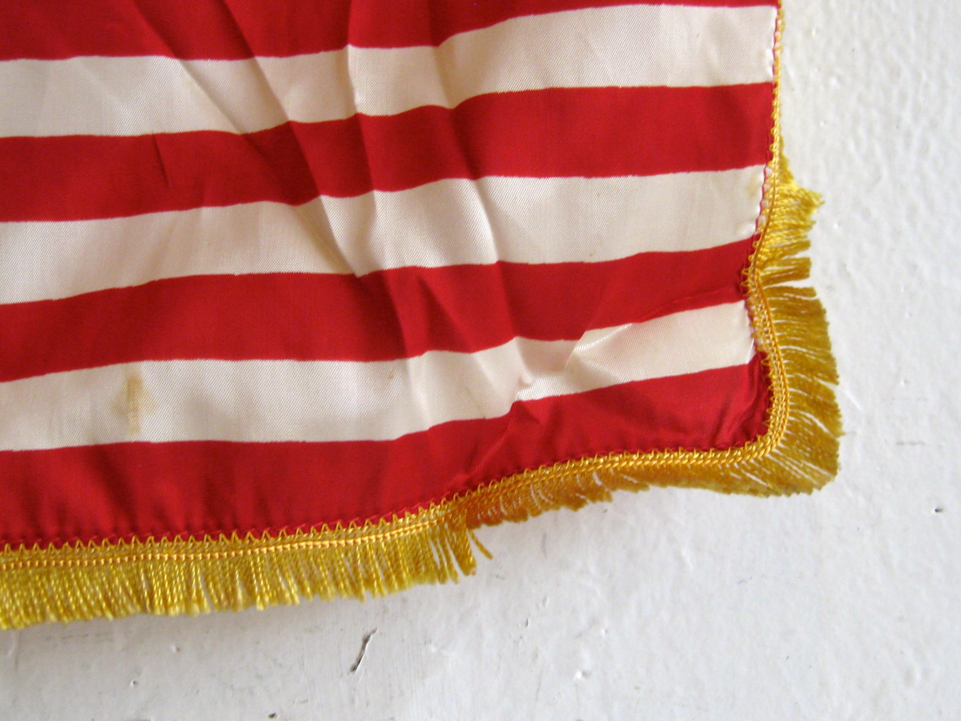 Vintage United States Military Desk 50 Star American Silk Flag on Brass Flagpole 9