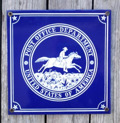 Vintage United States Post Office Department Enamel Advertising Sign