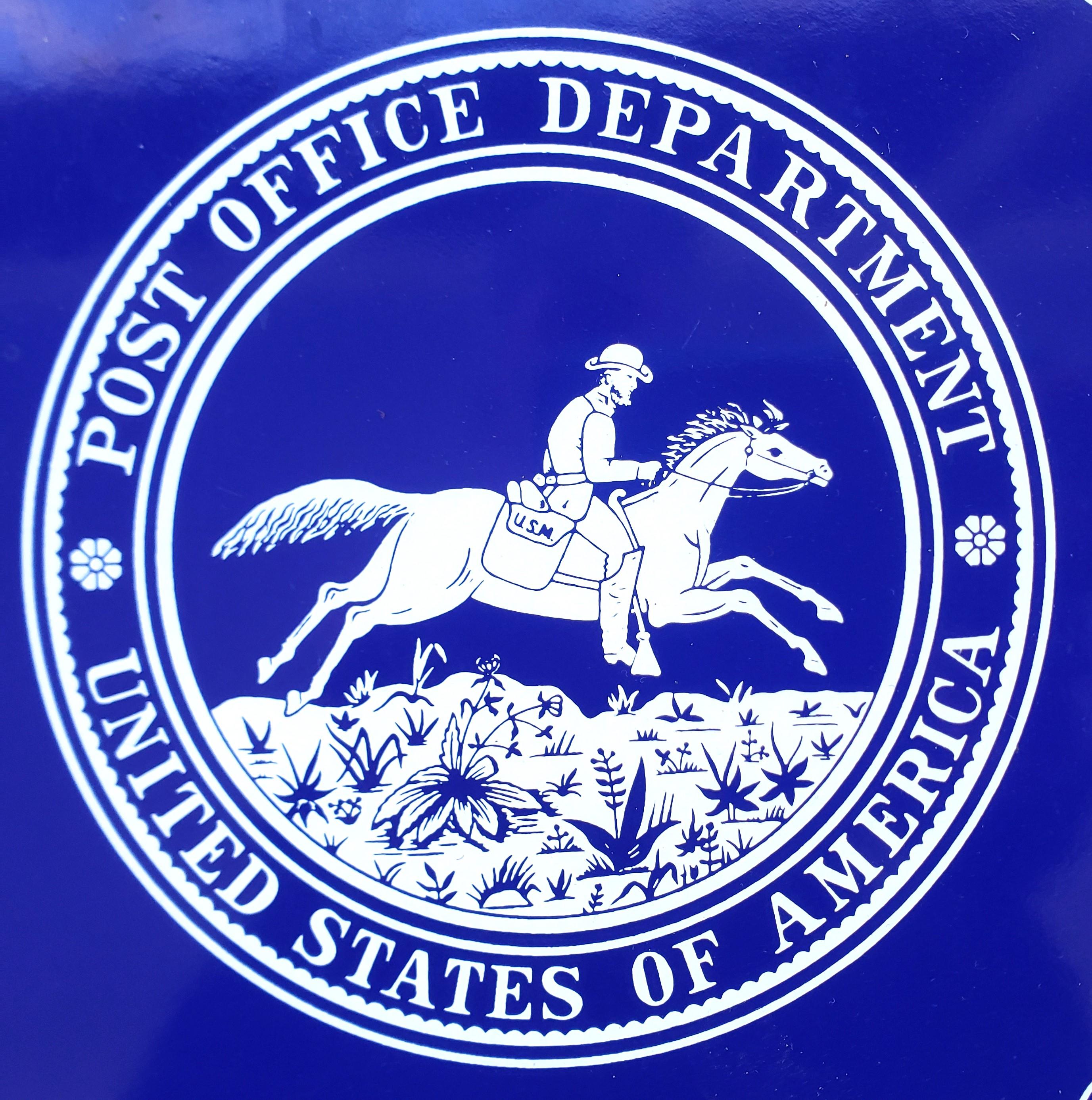 Vintage United States Post Office Department Emaille-Werbeschild  (amerikanisch) im Angebot