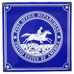 Vintage United States Post Office Department Enamel Advertising Sign 