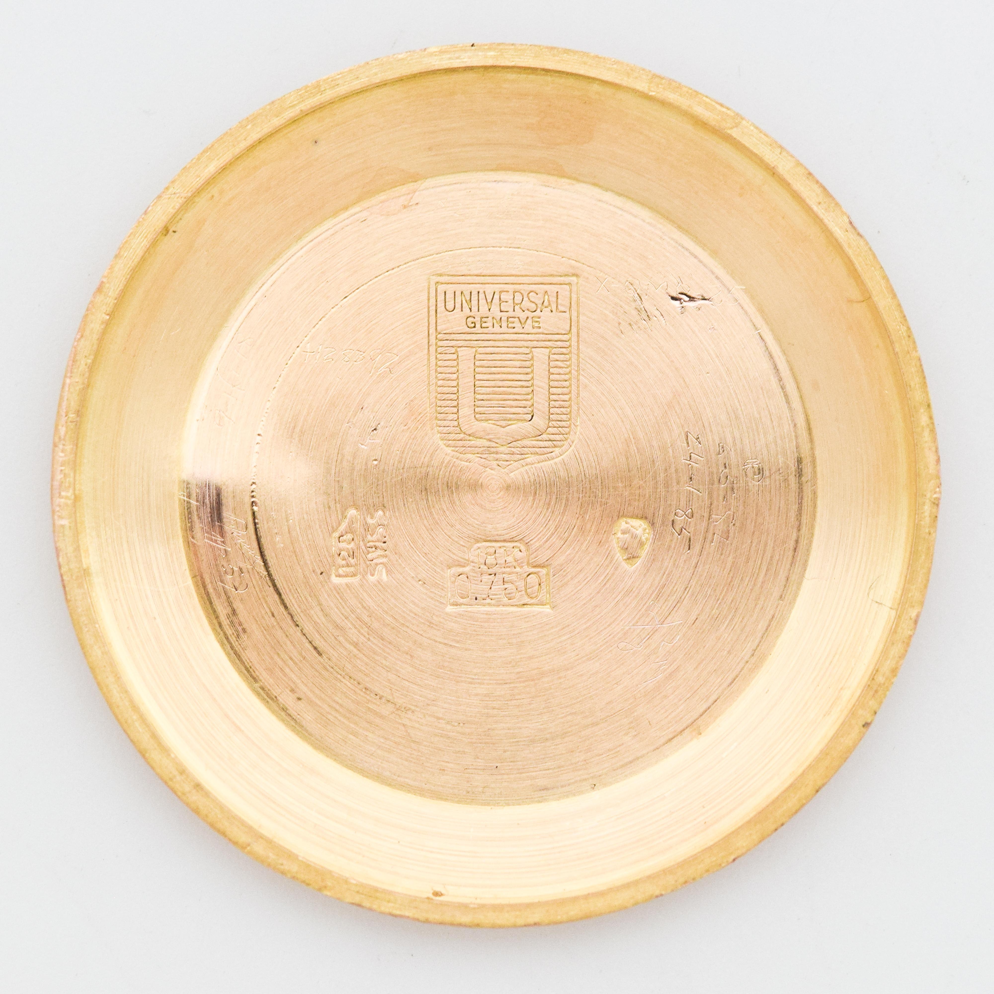 Vintage Universal Geneve 18 Karat Rose Gold Watch, 1956 For Sale 4