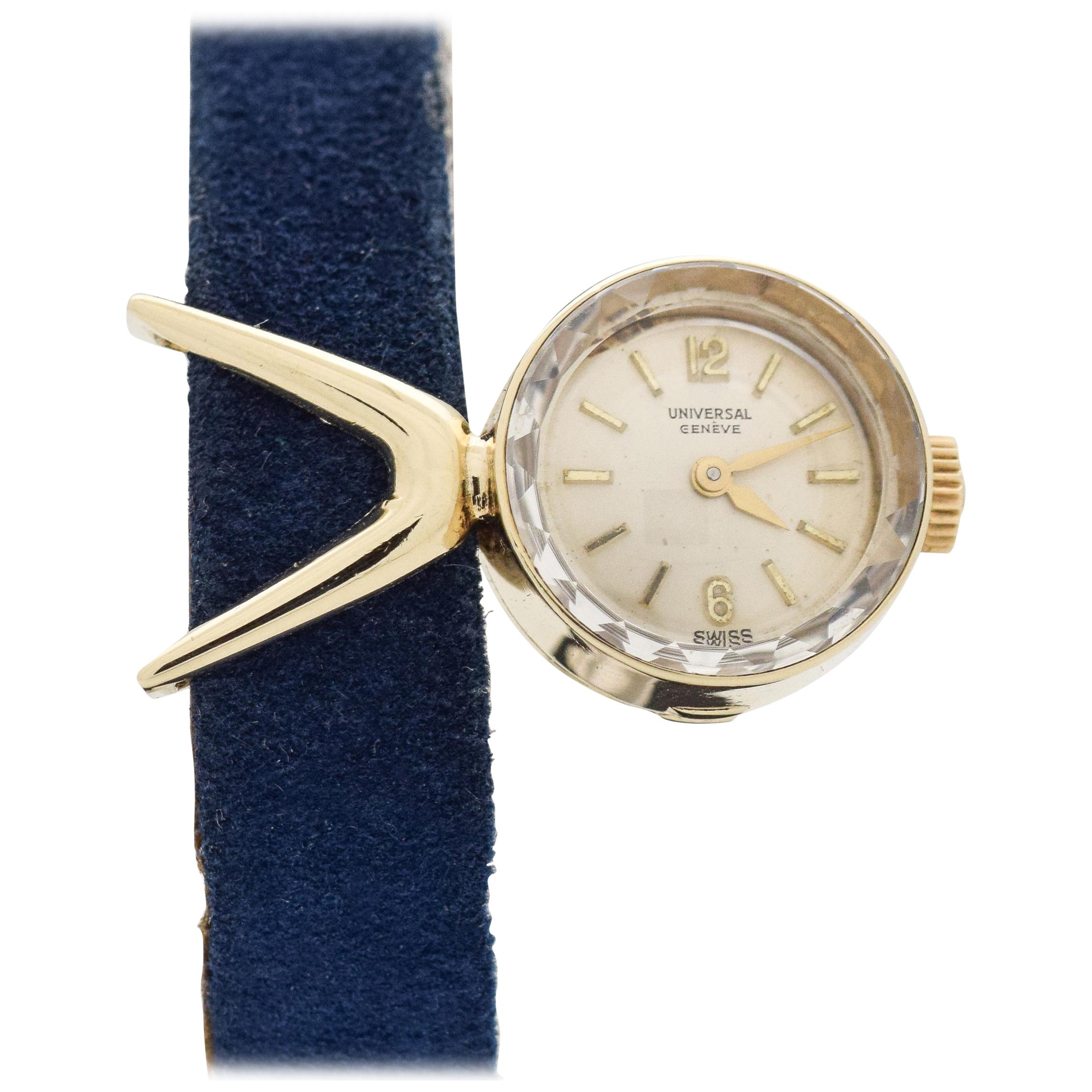 Vintage Universal Geneve Ladies 14 Karat Yellow Gold Watch, 1960s For Sale