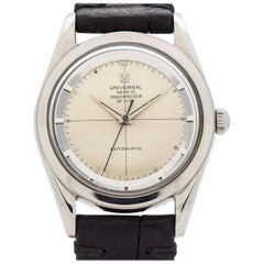 Vintage Universal Geneve Polerouter Stainless Steel Watch, 1957