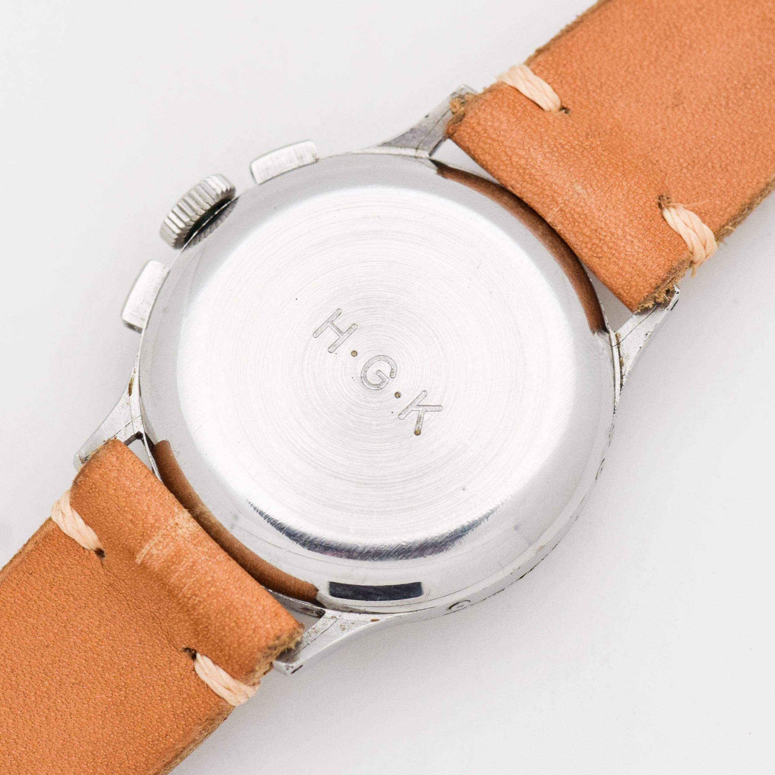 Women's or Men's Vintage Universal Geneve Tri-Compax Stainless Steel Watch, 1943