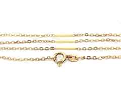 Vintage UNOAERRE 14k Yellow Gold 24" Long Bar & Cable Link Chain Necklace