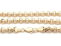 Vintage UnoAErre 9k Yellow Gold 20" Rolo Link Necklace w/ Lobster Clasp