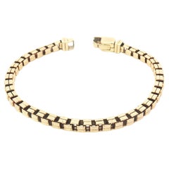 Vintage UnoAErre 9k Yellow Gold 3.8mm Box Link Chain Bracelet Custom Clasp