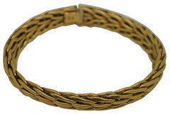 Vintage UnoAErre Arezzo Italy 18K Gold Woven Chain Bracelet