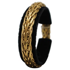 UnoAErre Arezzo Bracelet à chaîne tissée en or 18 carats vintage, Italie