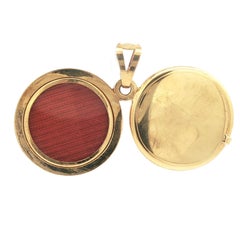 Vintage UnoAErre Gold Blue & Colorful Enamel Floral Swivel Locket Pendant
