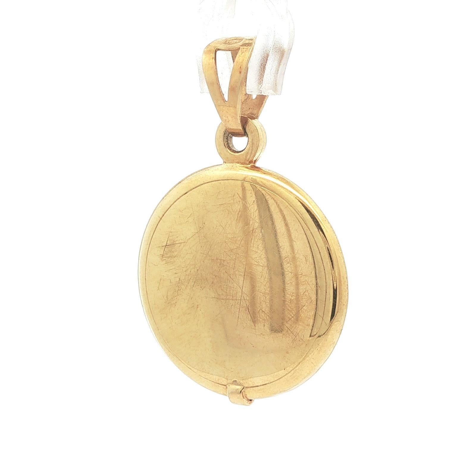 Ciondolo girevole d'epoca UnoAErre in oro blu e smalto colorato in vendita 2