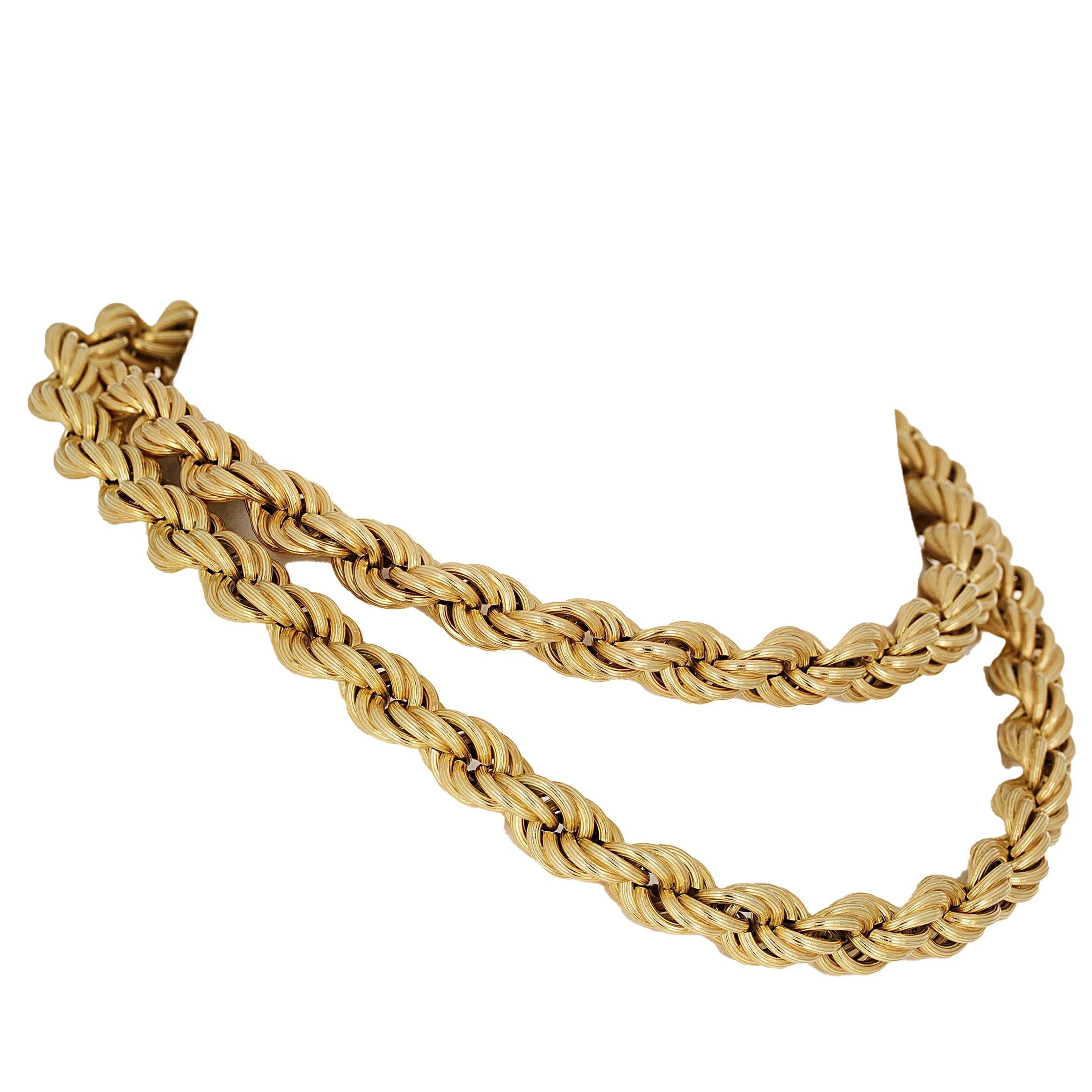 Vintage UnoAErre Gold Rope Chain Halskette und Armband Set (Retro)