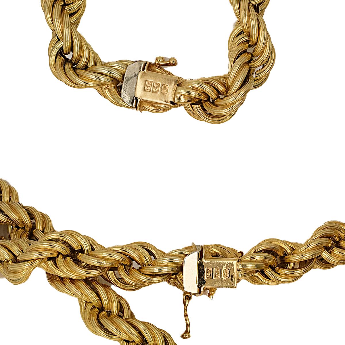 gold rope chain and bracelet set