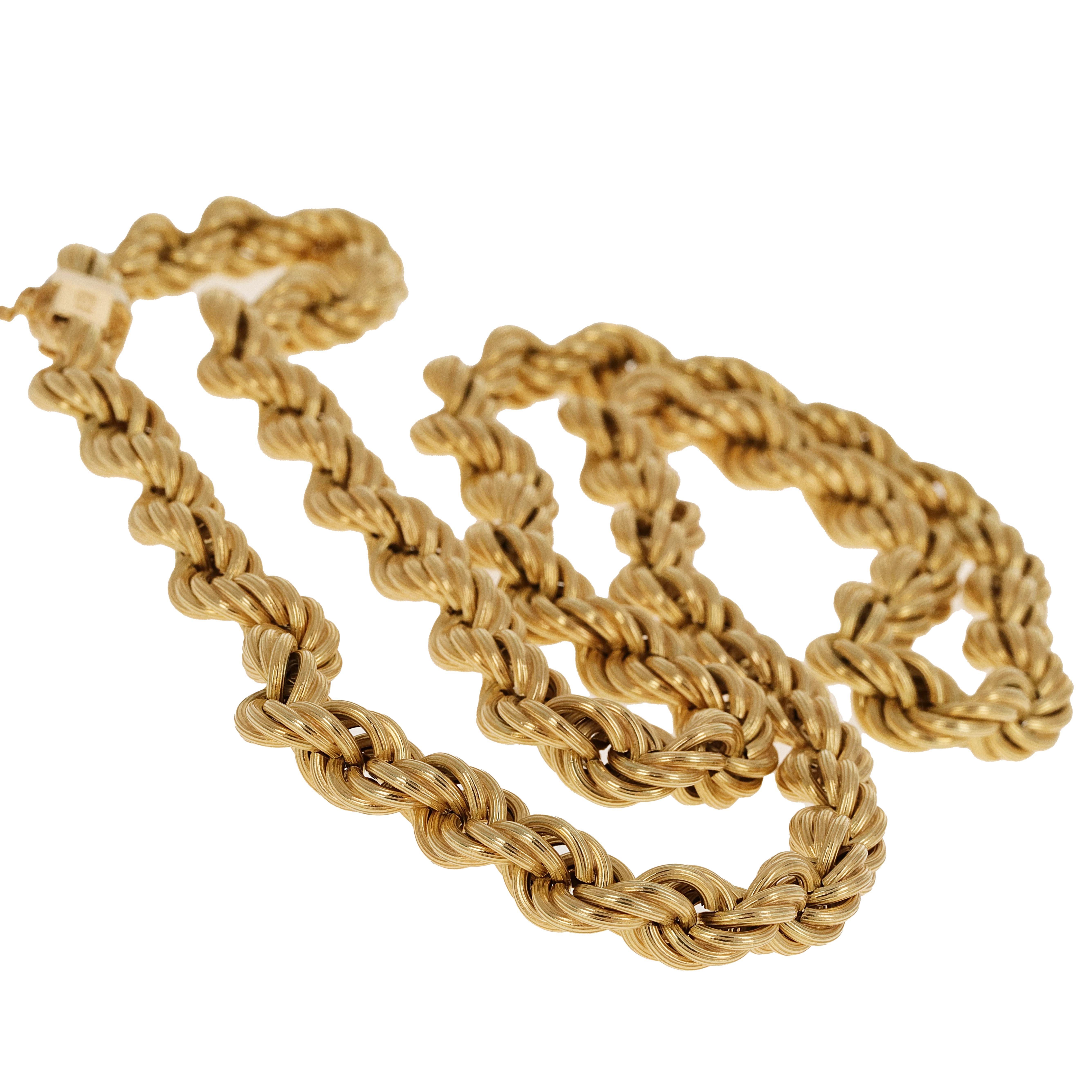Retro Vintage UnoAErre Gold Rope Chain Necklace and Bracelet Set