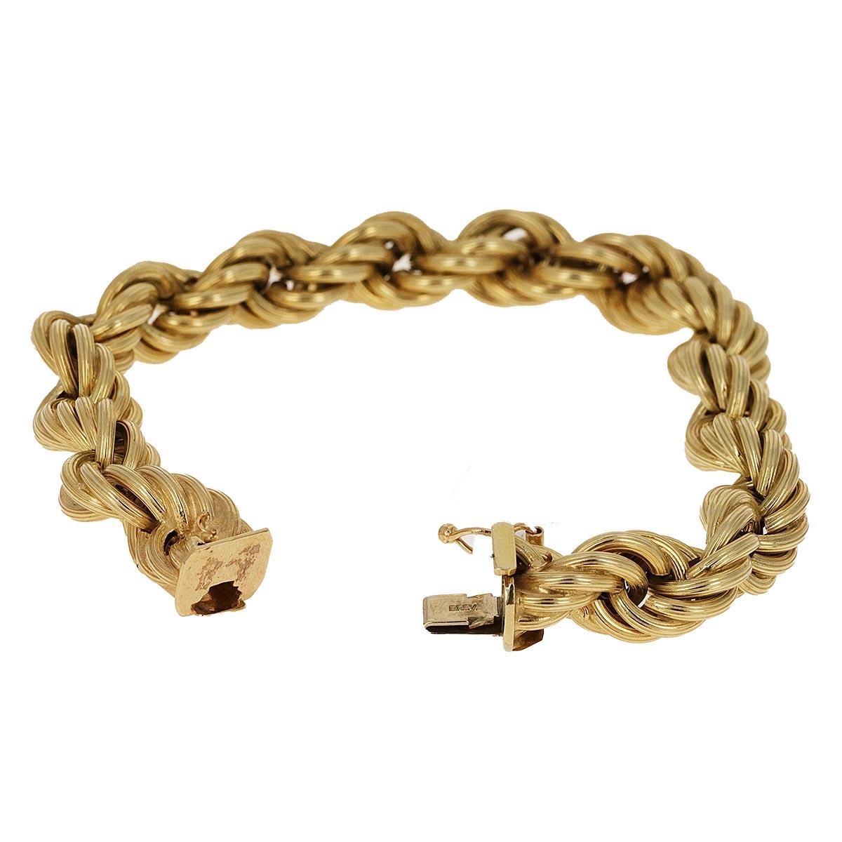 Women's or Men's Vintage UnoAErre Gold Rope Chain Necklace and Bracelet Set