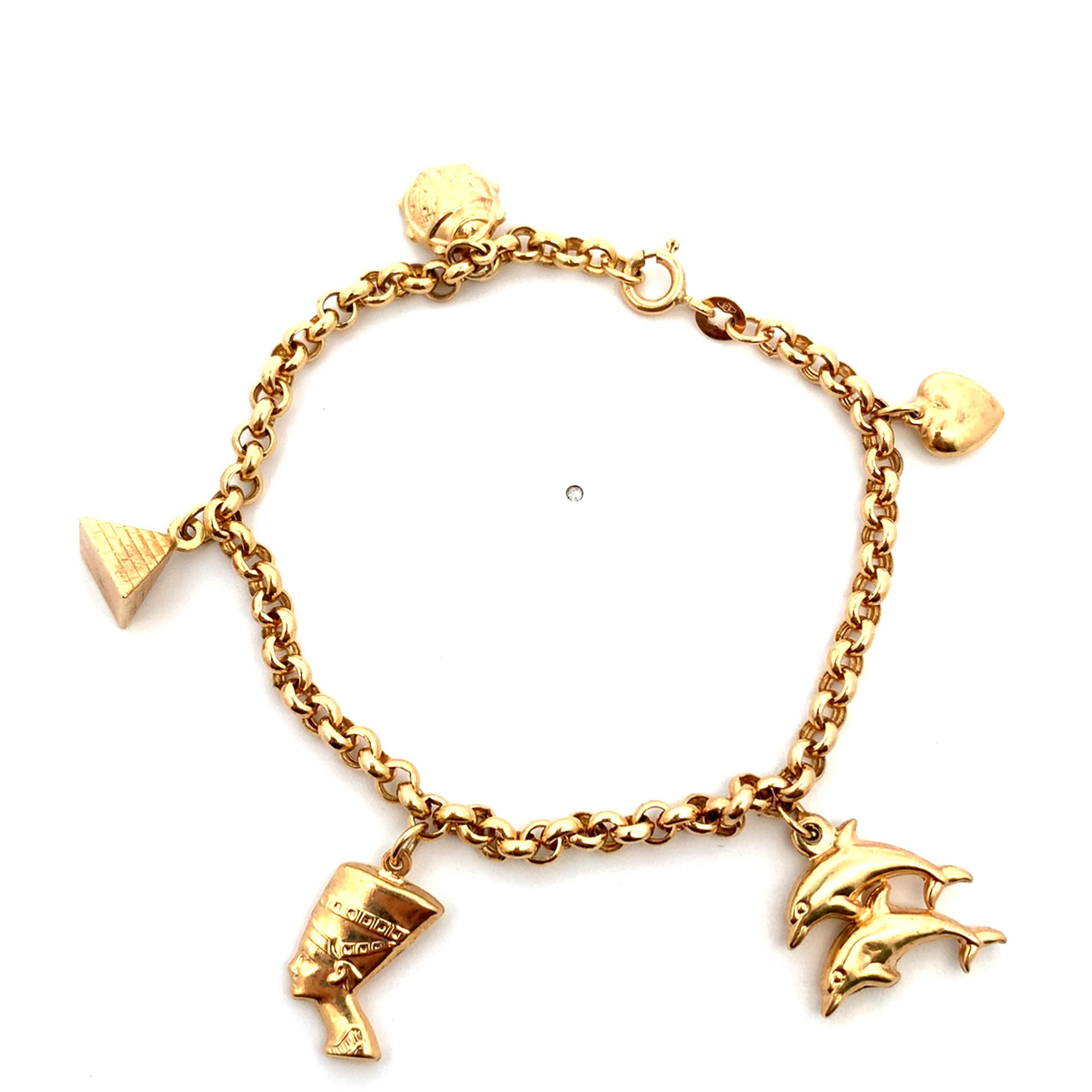da uomo o donna Bracciale charme vintage UnoAErre in oro giallo italiano in vendita