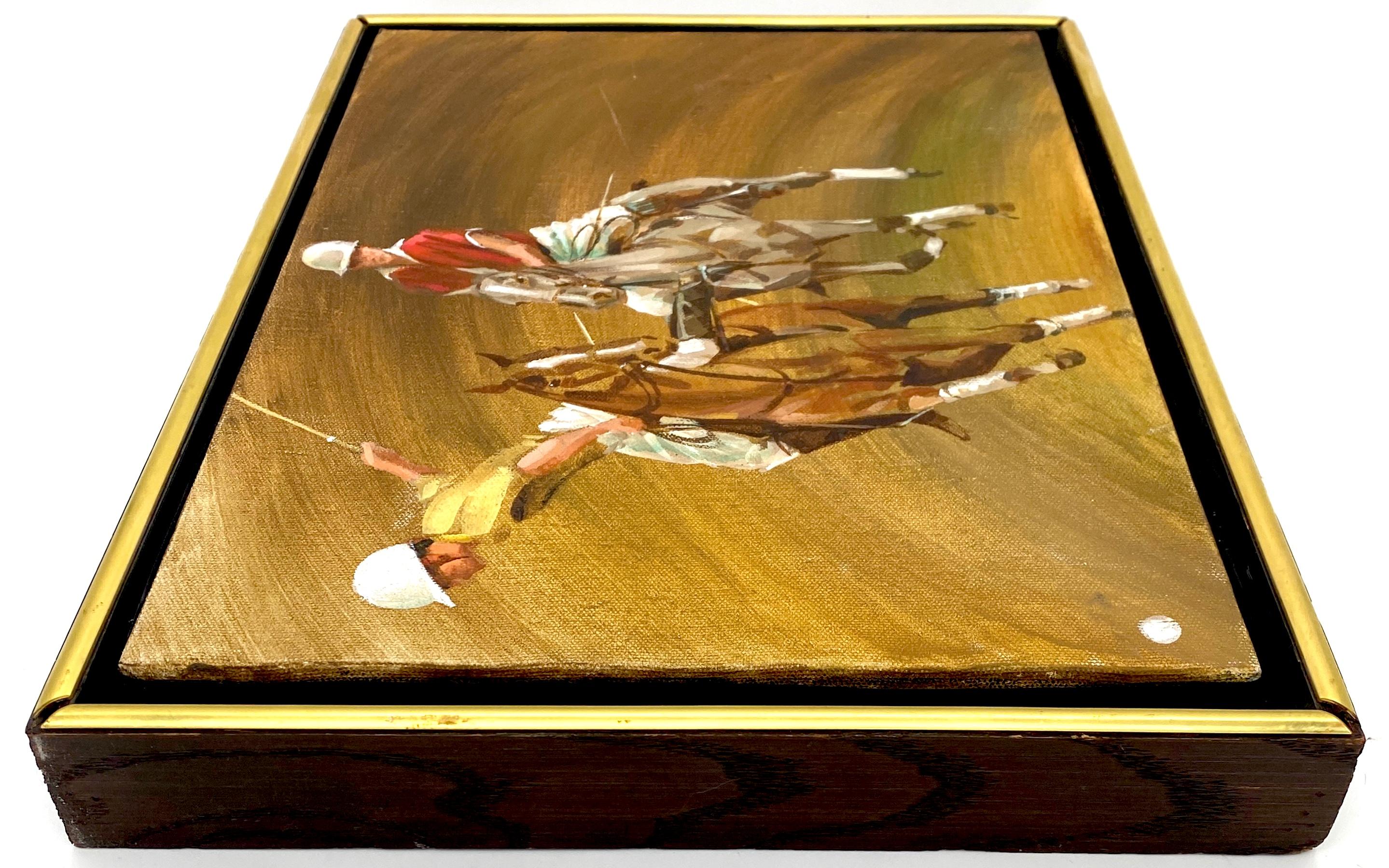 Vintage Unsigned American School Polo Painting, Unsigned, Circa 1970s  For Sale 5
