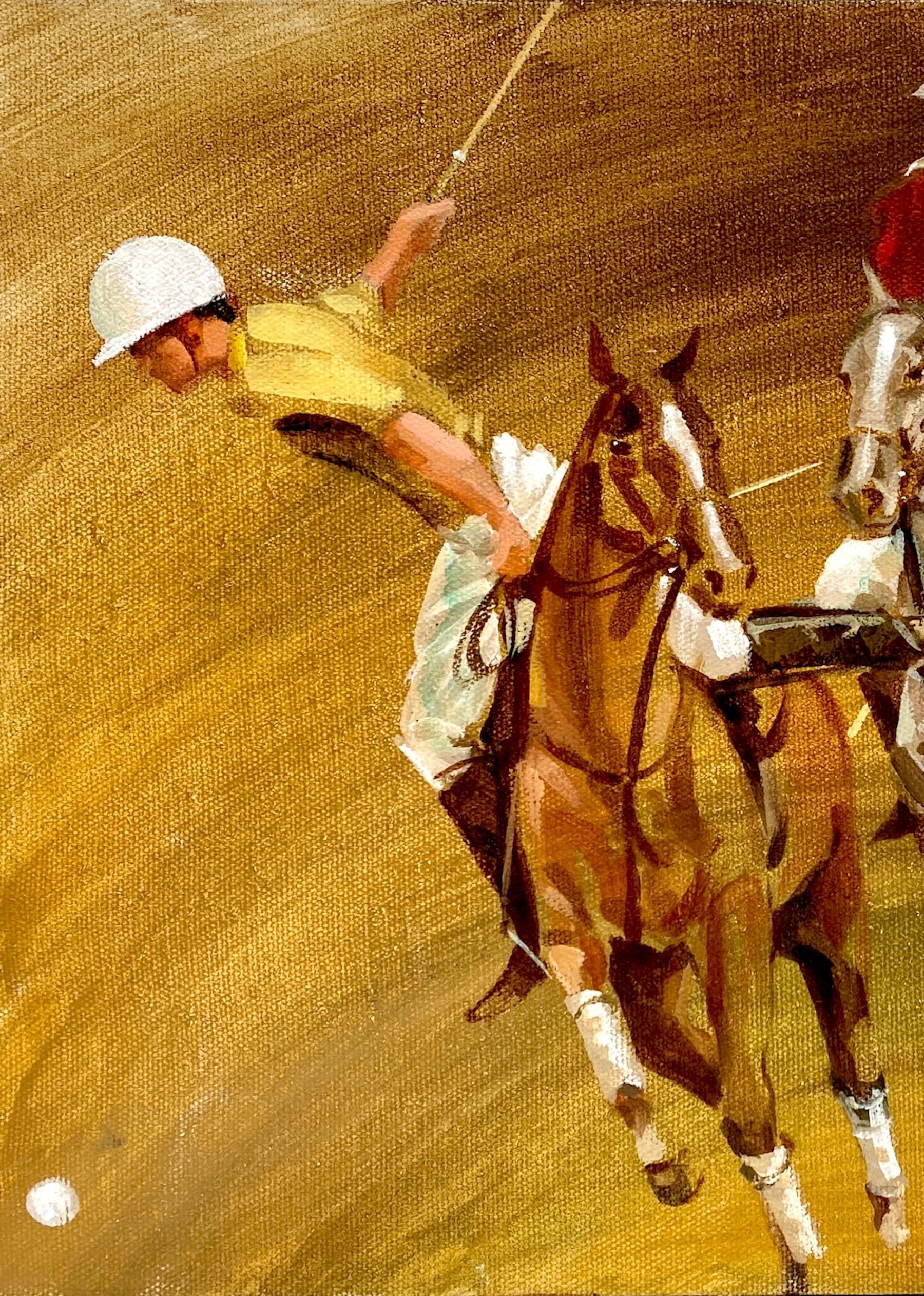 Modern Vintage Unsigned American School Polo Painting, Unsigned, Circa 1970s  For Sale