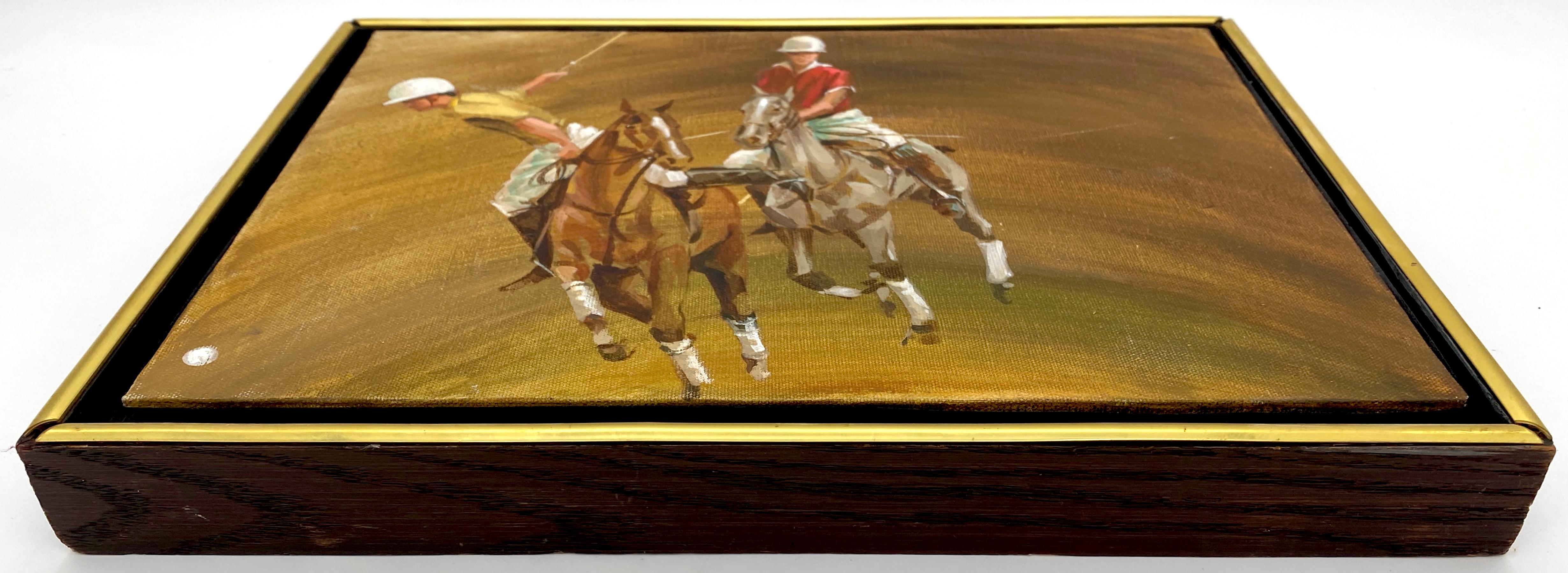 Vintage Unsigned American School Polo Painting, Unsigned, Circa 1970s  For Sale 2