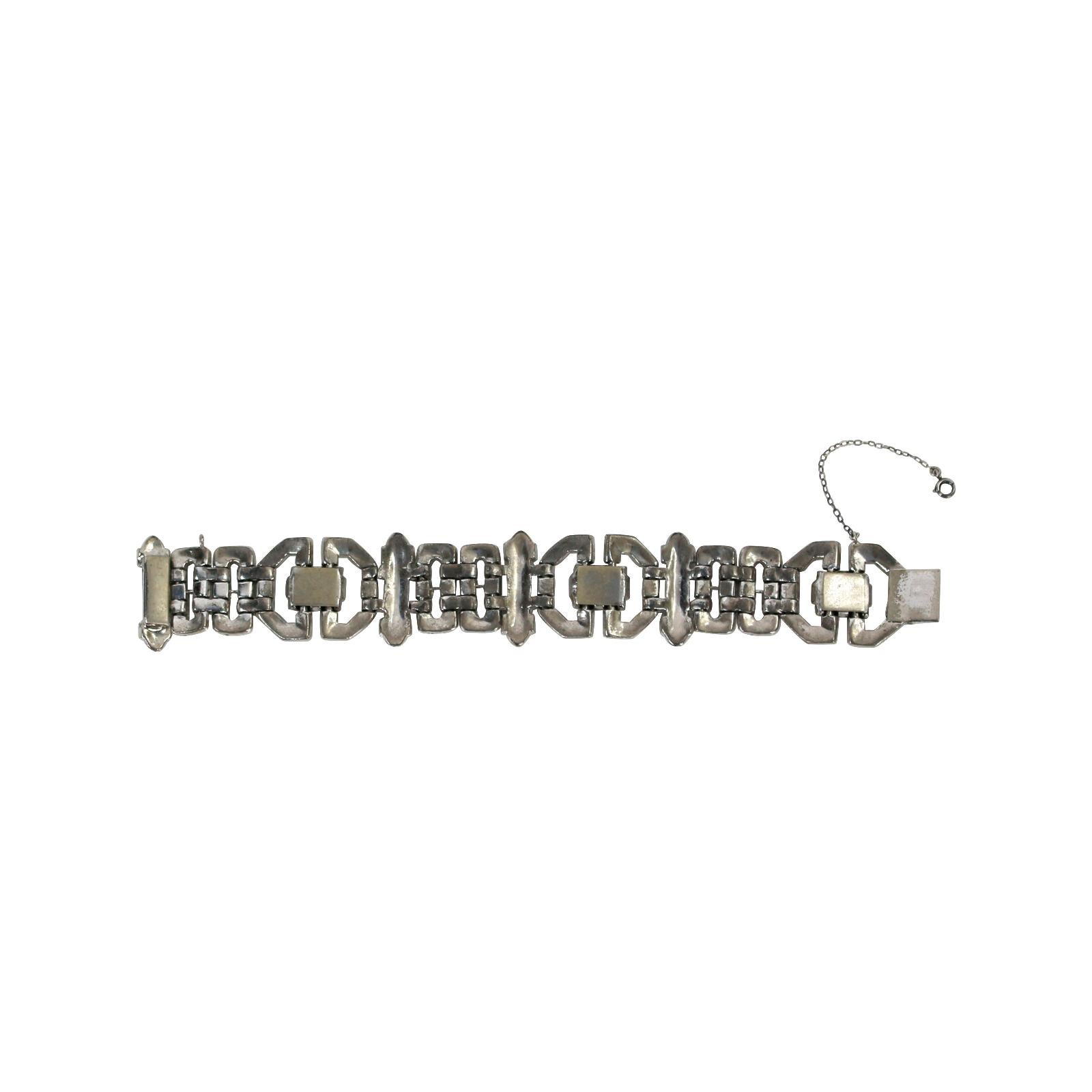 Vintage Unsigned  Diamante Art Deco Bracelet Circa en vente 10