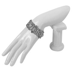 Vintage Unsigned  Diamante Art Deco Bracelet Circa