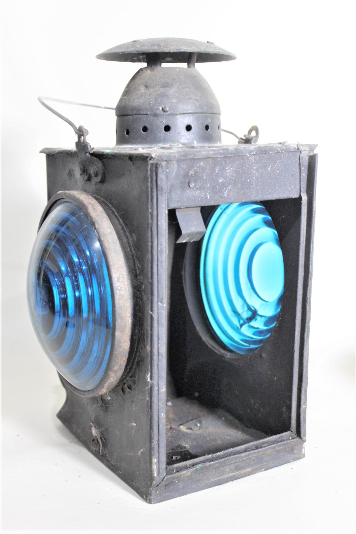 Vintage Unsigned Dietz or Piper Styled Railroad Kerosene Signal Lantern & Burner 1