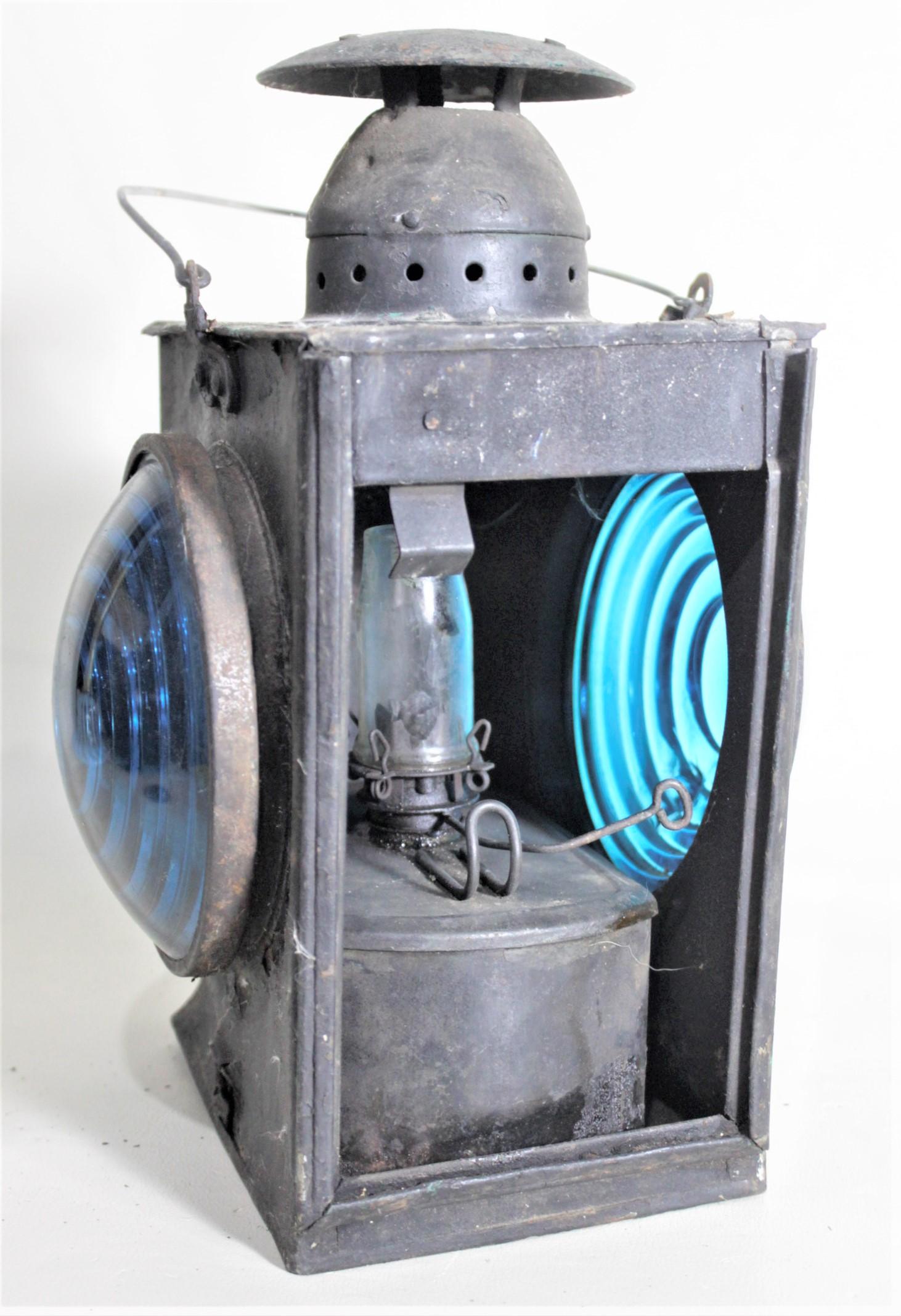 Vintage Unsigned Dietz or Piper Styled Railroad Kerosene Signal Lantern & Burner 4