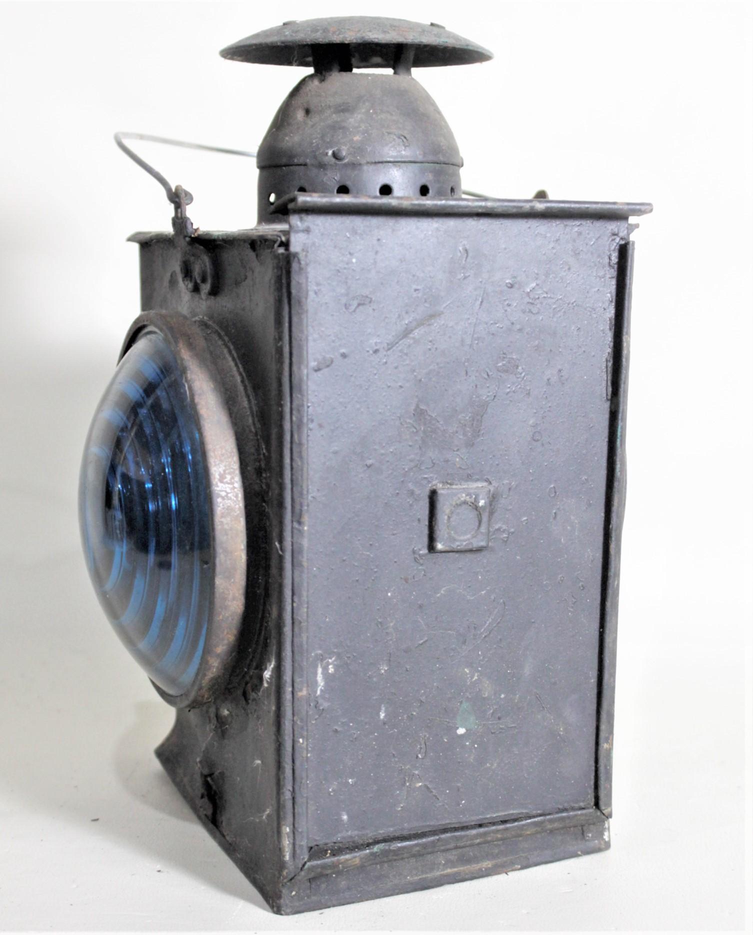 Vintage Unsigned Dietz or Piper Styled Railroad Kerosene Signal Lantern & Burner 5