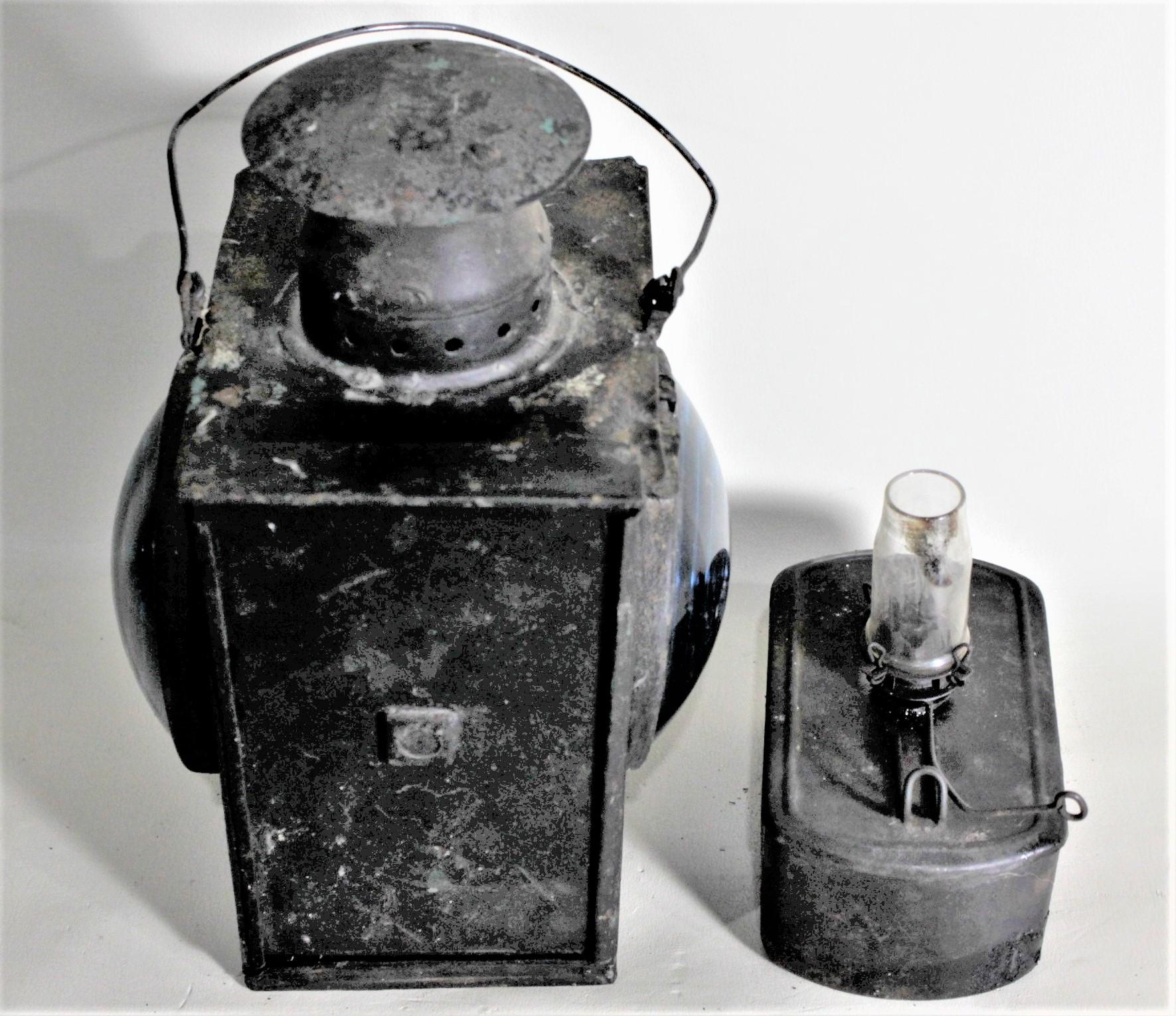 Canadian Vintage Unsigned Dietz or Piper Styled Railroad Kerosene Signal Lantern & Burner