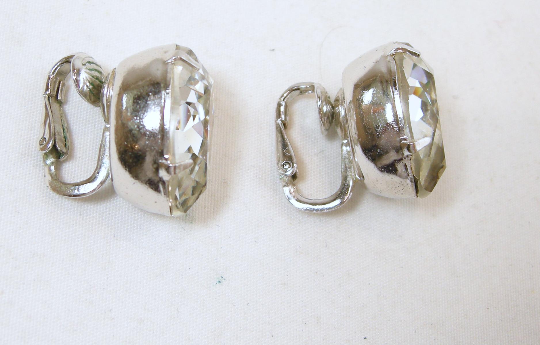 Vintage Unsigned Eisenberg Crystal Earrings In Good Condition For Sale In New York, NY
