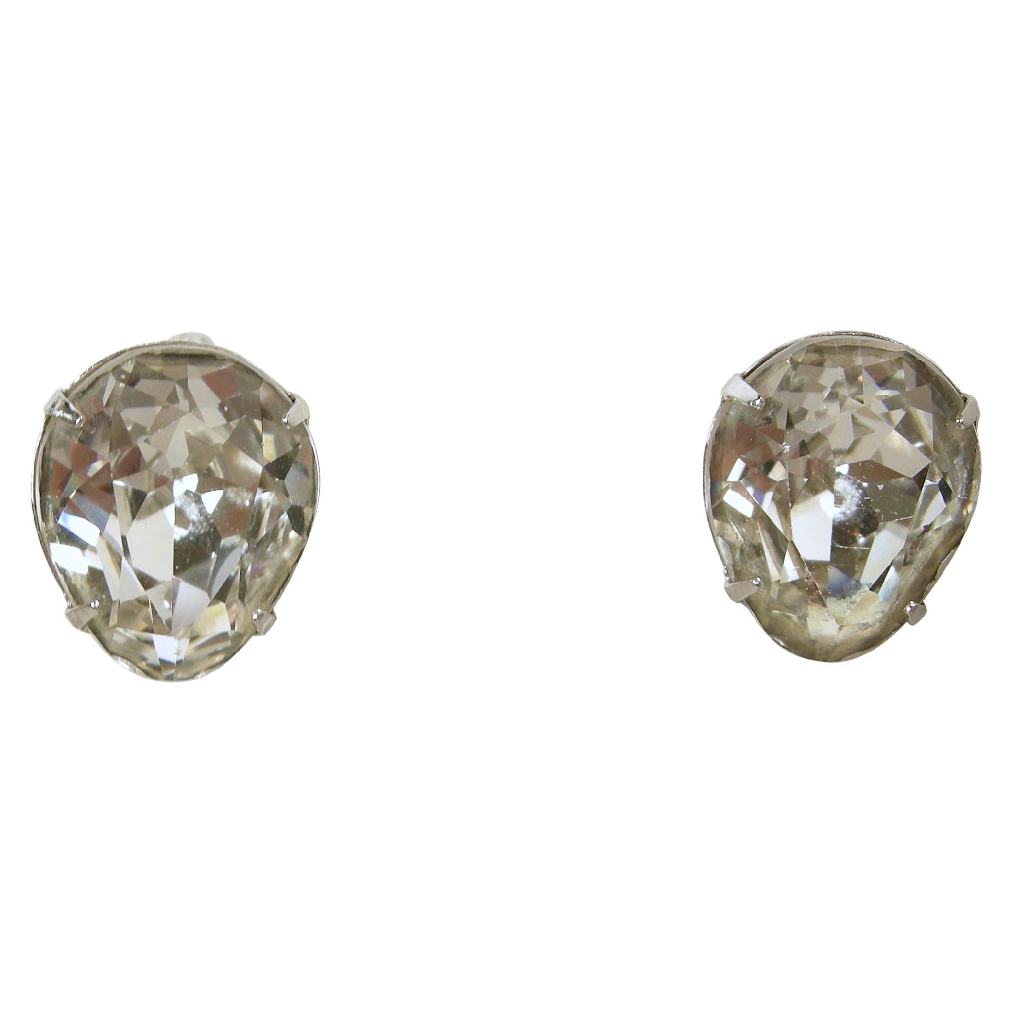 Vintage Unsigned Eisenberg Crystal Earrings For Sale