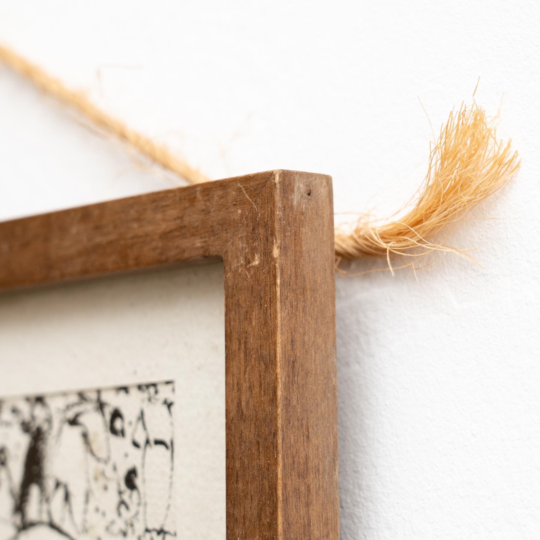 Vintage Unsigned Framed Artwork, circa 1950 For Sale 6