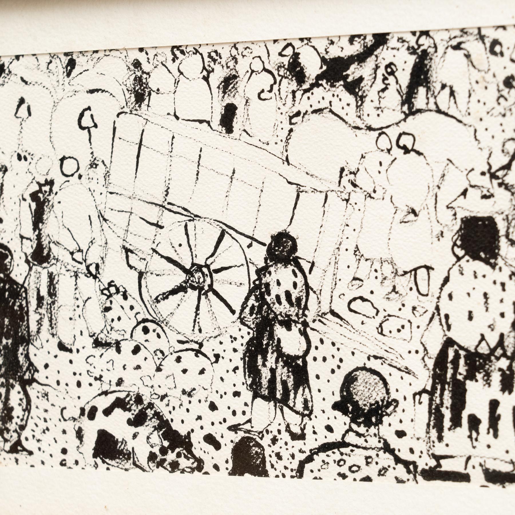 Early 20th Century Vintage Unsigned Framed Artwork, circa 1950 For Sale