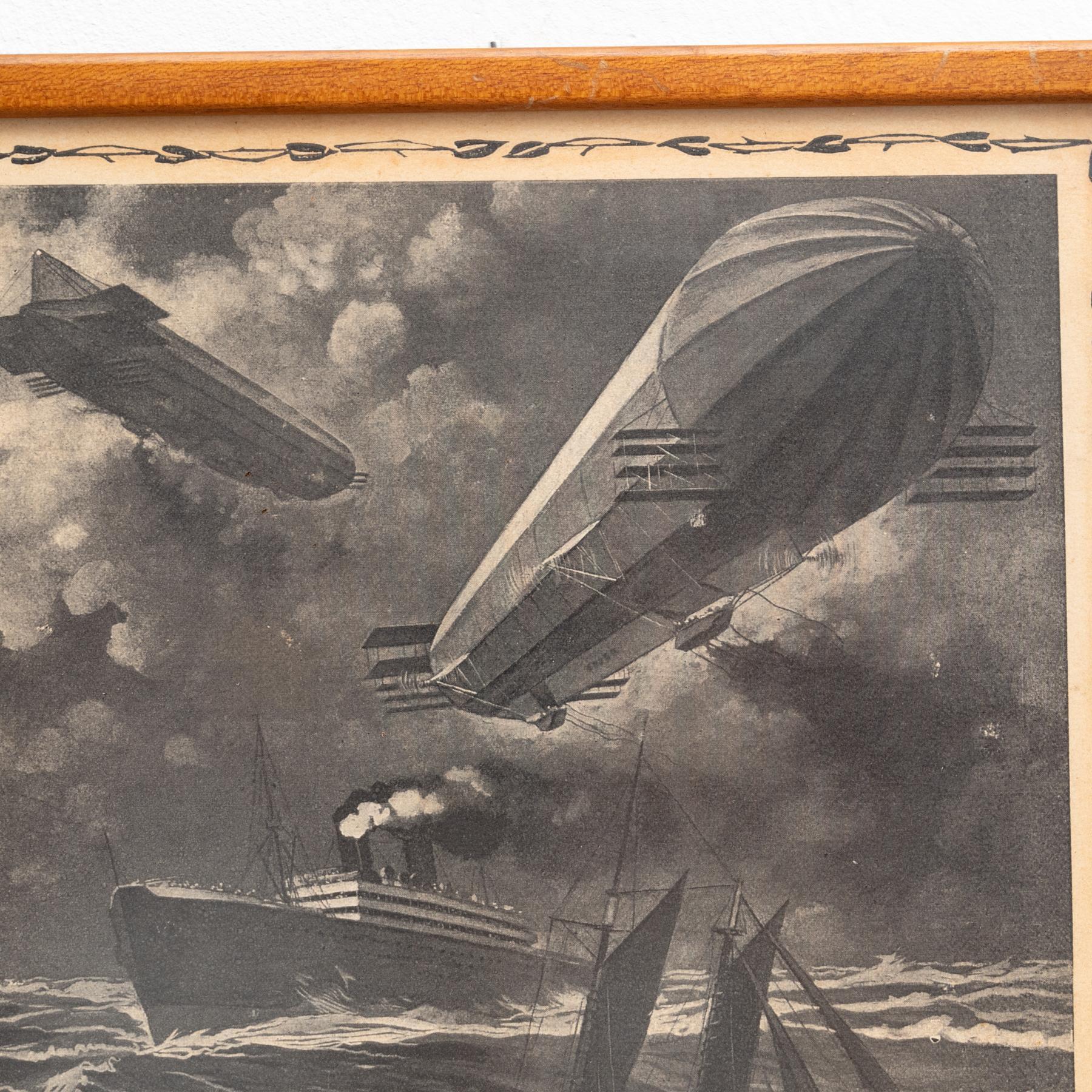Metà XX secolo Opera d'arte vintage non firmata con cornice, circa 1950 in vendita