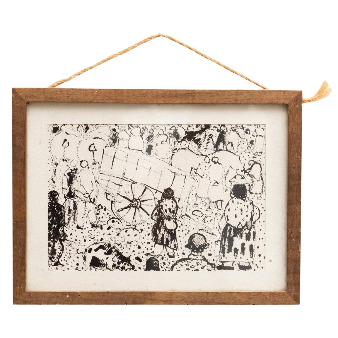 Vintage Unsigned Framed Artwork, circa 1950