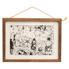 Vintage Unsigned Framed Artwork, circa 1950