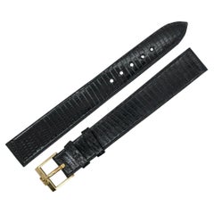 Cartier Montre-bracelet vintage non utilisée, en or 18 carats et cuir 14 mm