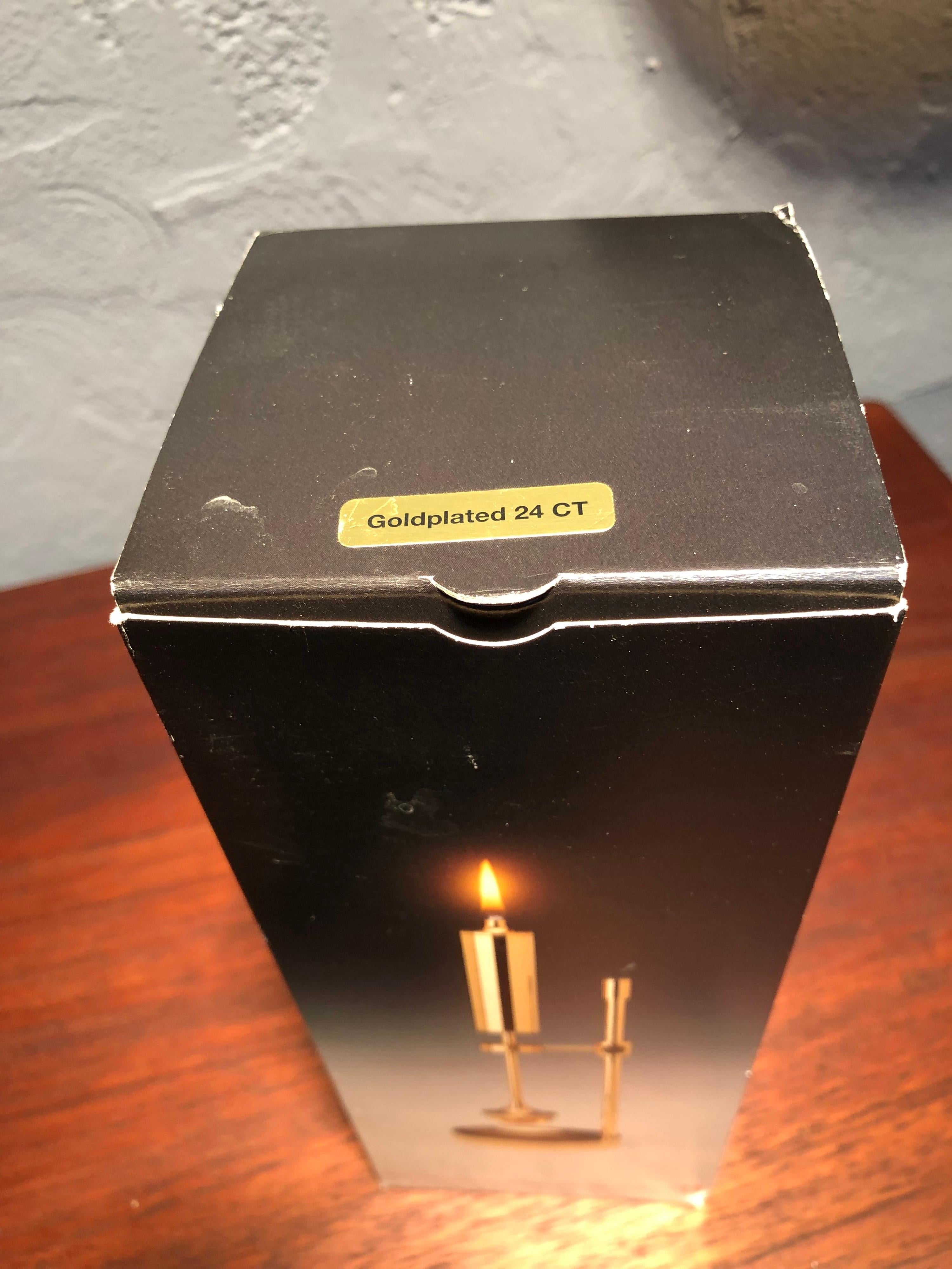Vintage Unused Oil Lamp by Ilse Ammonsen in 24-Carat Gold Plate 3