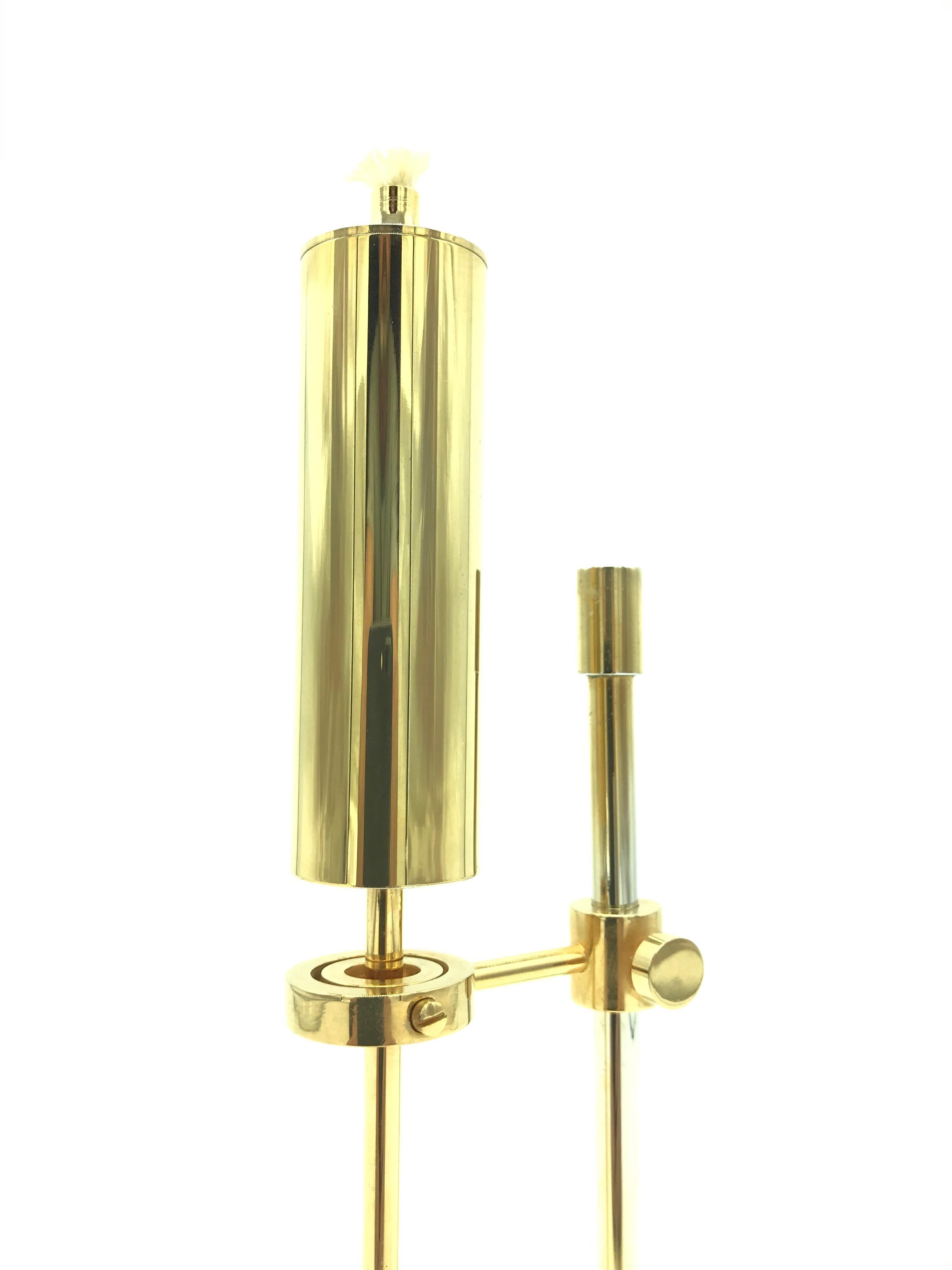 Mid-Century Modern Vintage Unused Oil Lamp by Ilse Ammonsen in 24-Carat Gold Plate