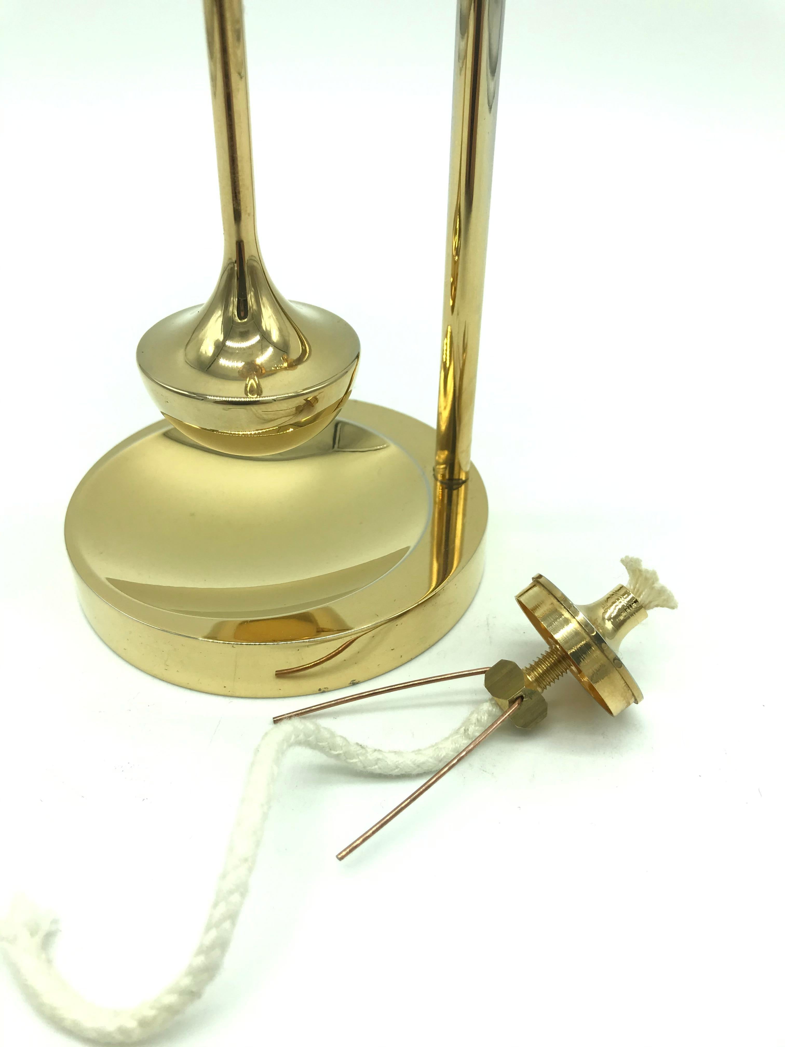 Hand-Crafted Vintage Unused Oil Lamp by Ilse Ammonsen in 24-Carat Gold Plate