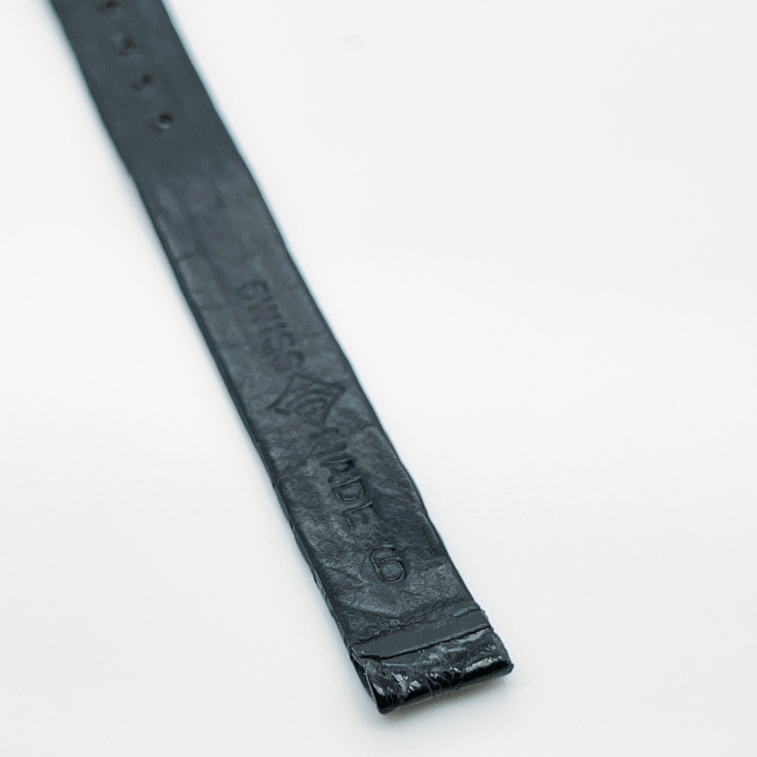 Piaget, bracelet montre-bracelet vintage en or 18 carats et cuir 9 mm, jamais utilisé en vente 4