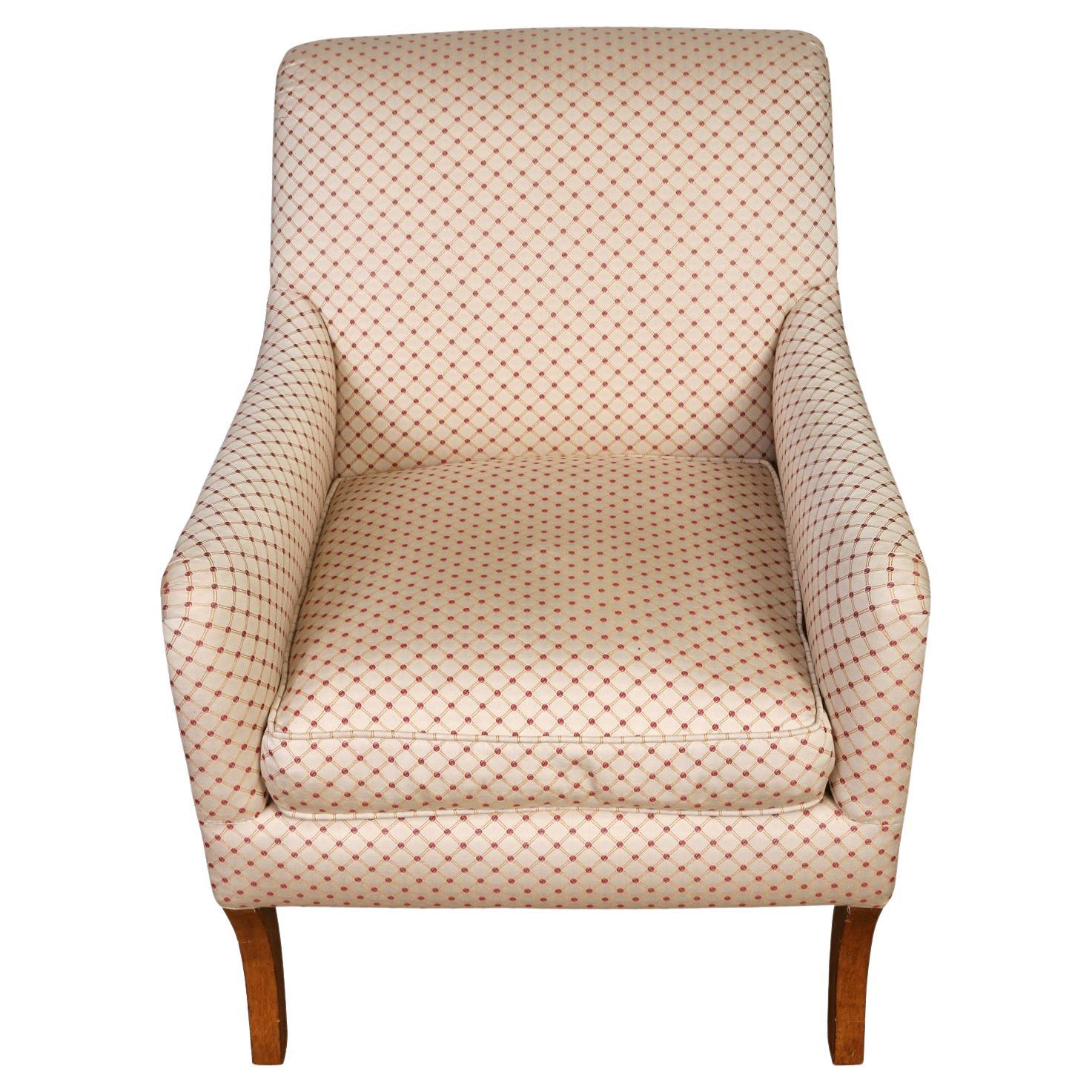Vintage Upholstered Diamond Print Club Chair, A. Rudin For Sale