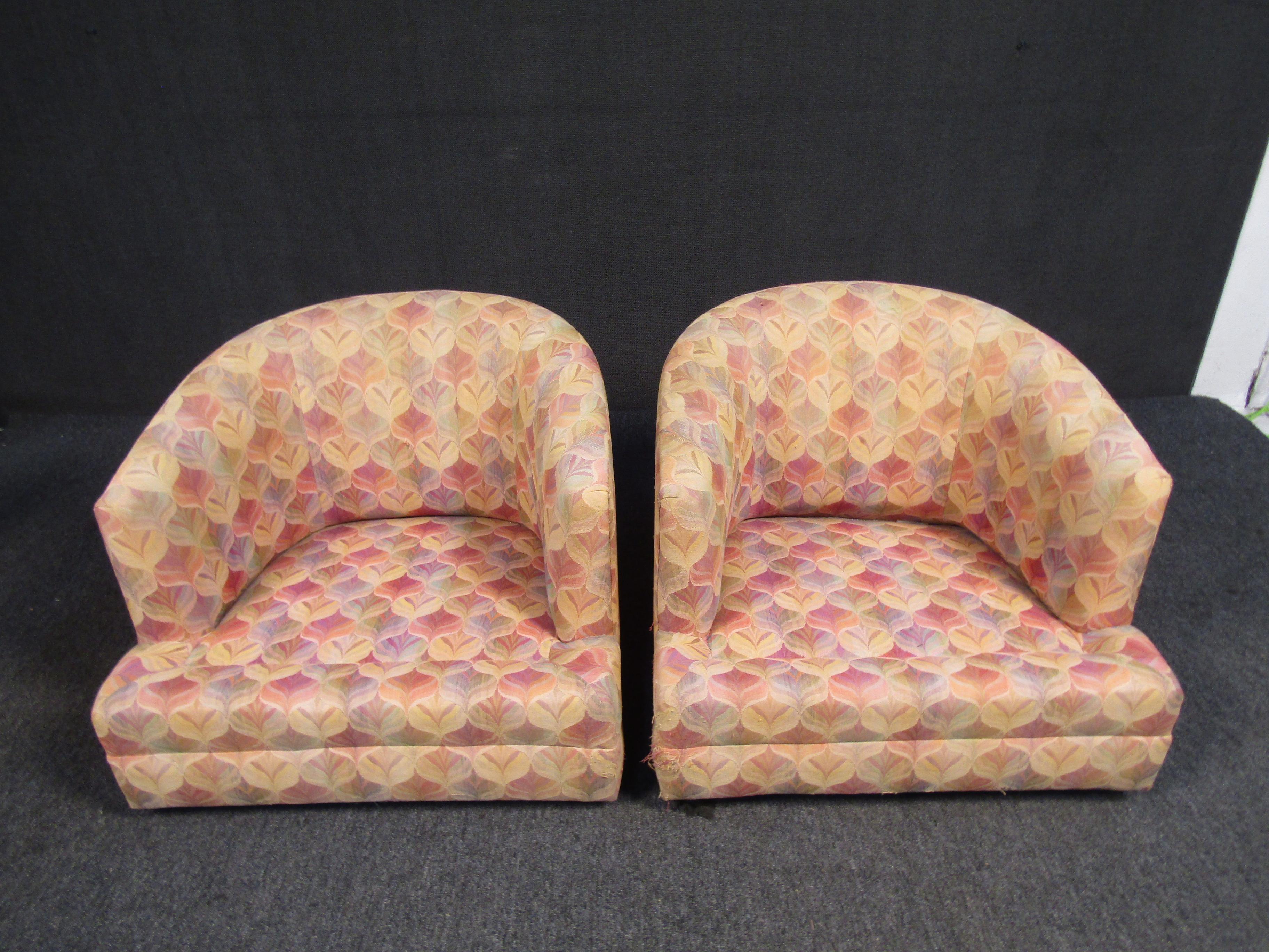 Vintage Upholstered Lounge Chairs For Sale 5