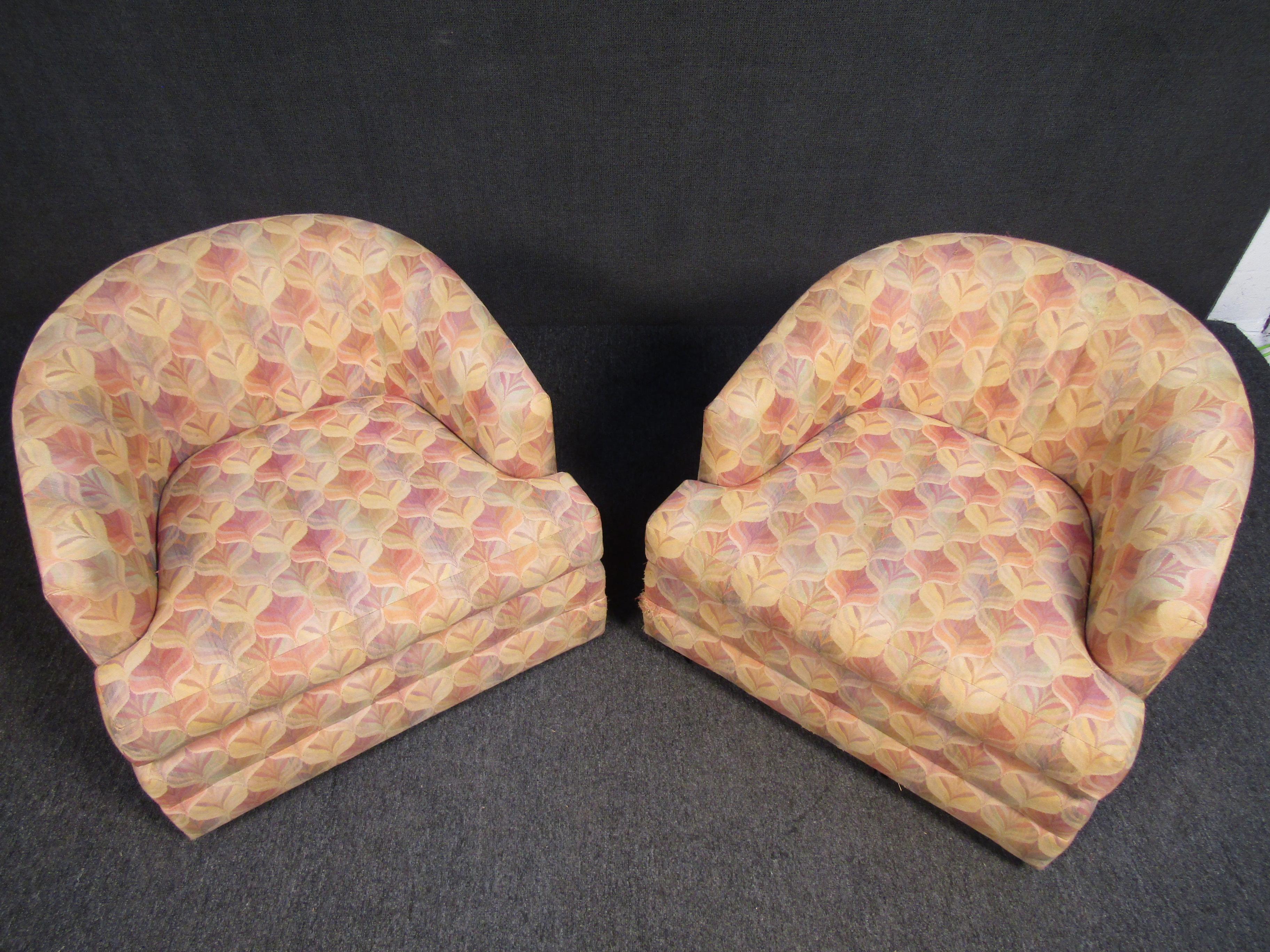 Mid-Century Modern Vintage Upholstered Lounge Chairs For Sale
