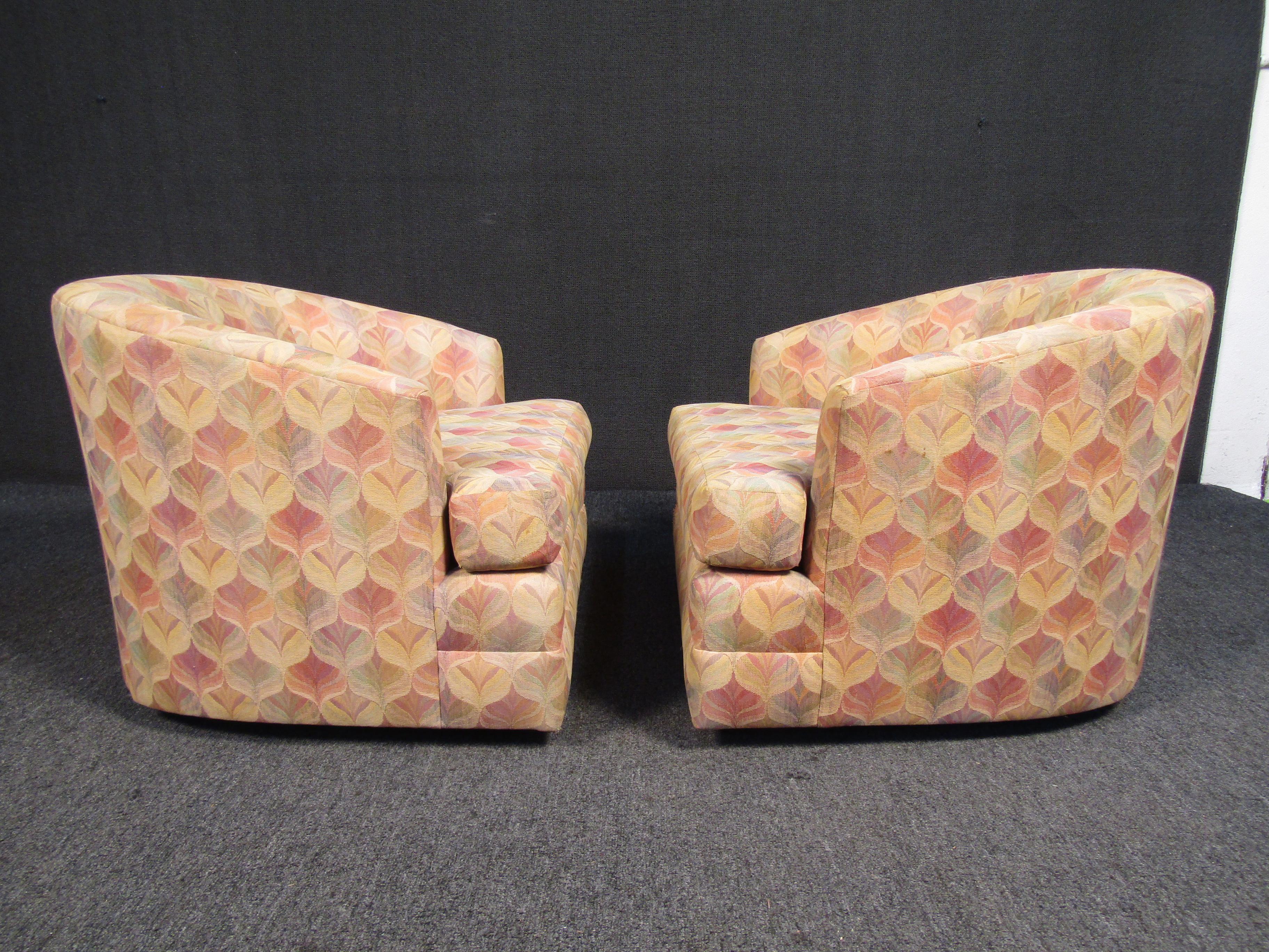 Vintage Upholstered Lounge Chairs In Good Condition For Sale In Brooklyn, NY