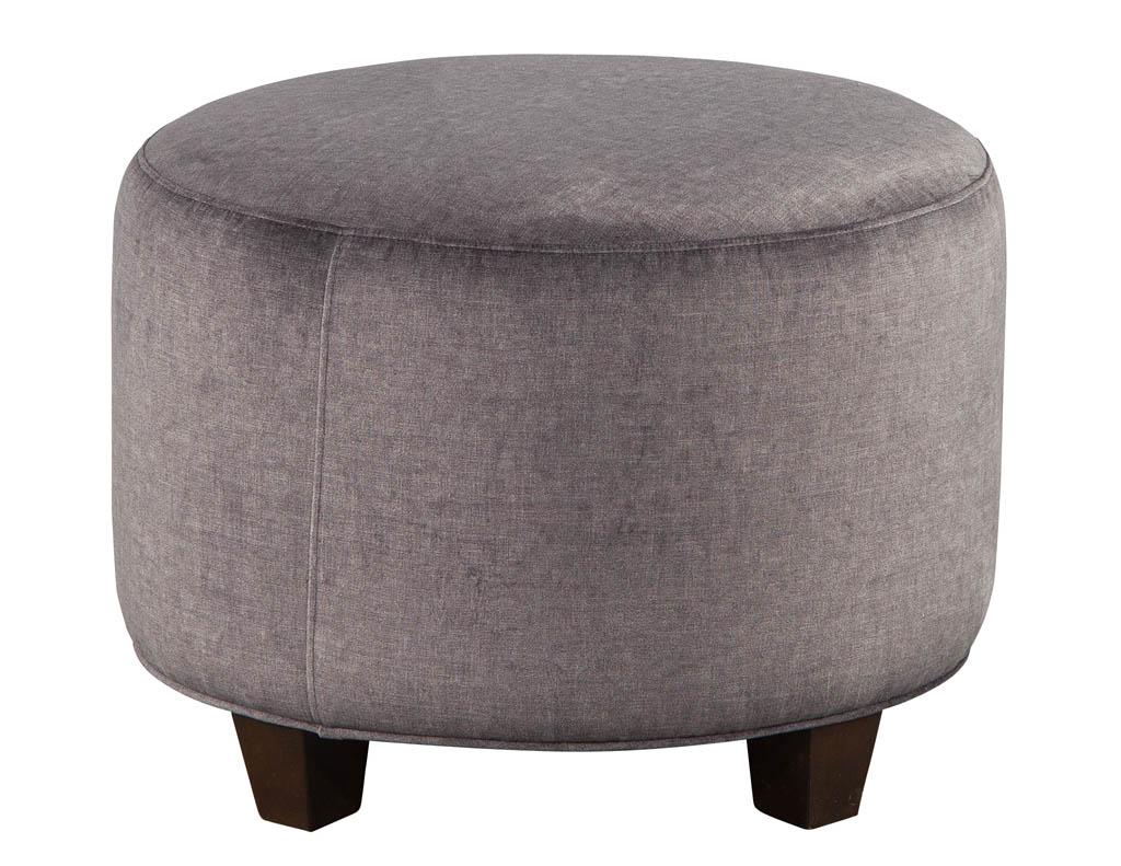American Vintage Upholstered Mid-Century Modern Ottoman Stool For Sale