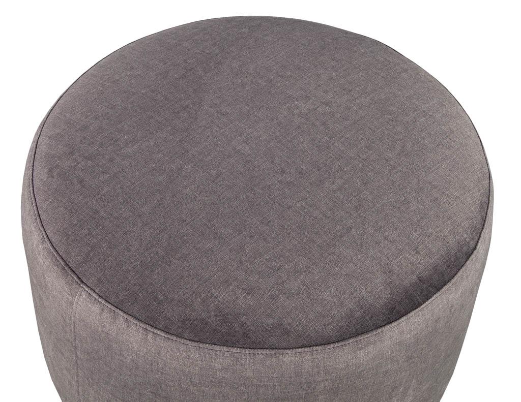 Vintage Upholstered Mid-Century Modern Ottoman Stool In Excellent Condition For Sale In North York, ON