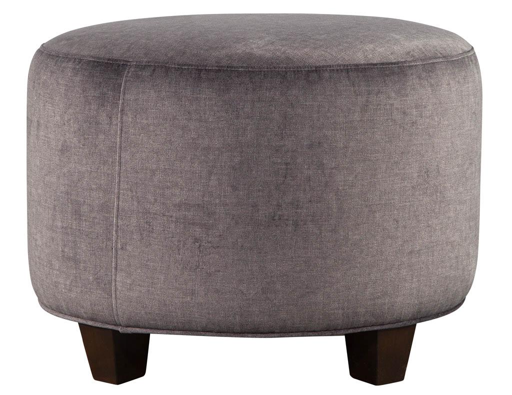 Late 20th Century Vintage Upholstered Mid-Century Modern Ottoman Stool For Sale